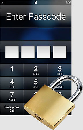 iPhone lock screen padlock