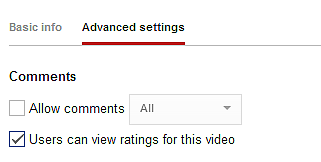 Untick 'Allow Comments' in Advanced Settings to disable commenting